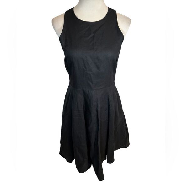 NWT Ann Taylor Pleated Black Sleeveless A-Line Skater Circle Dress  Mini Summer - Picture 1 of 10